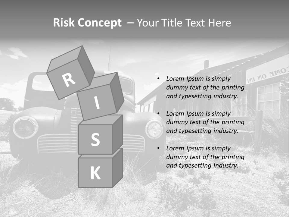 Route Automobile Red PowerPoint Template