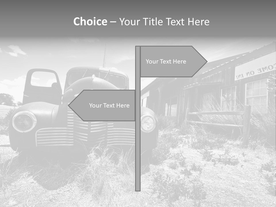 Route Automobile Red PowerPoint Template