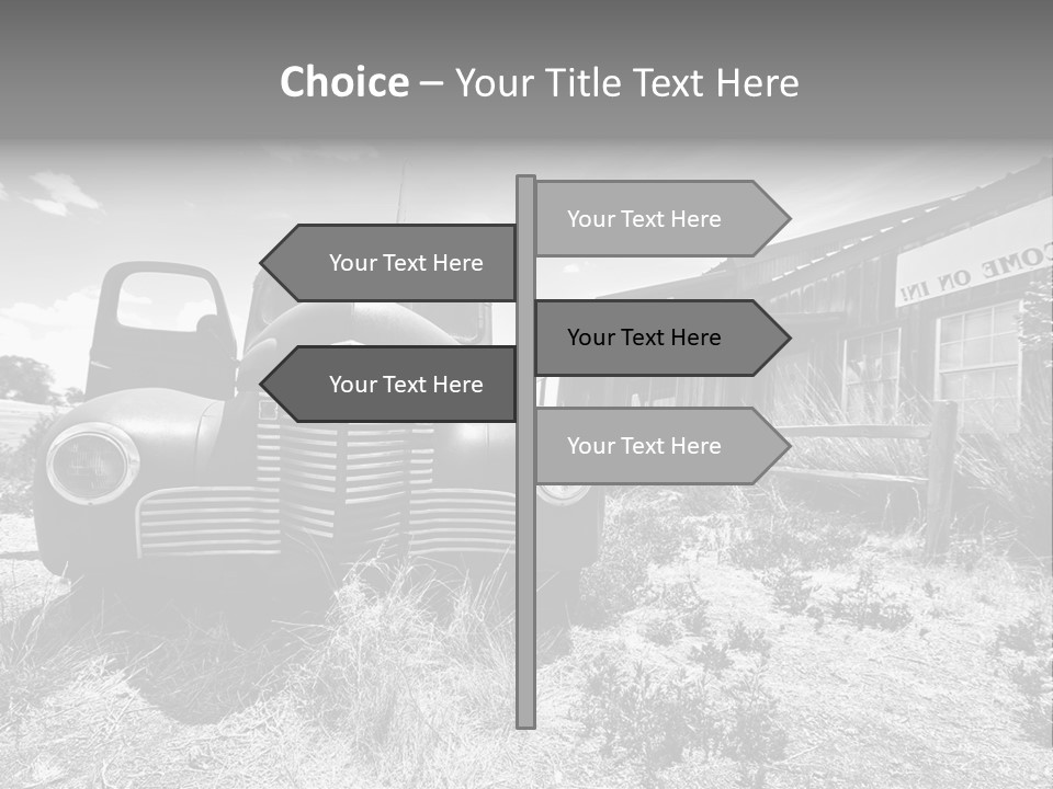 Route Automobile Red PowerPoint Template