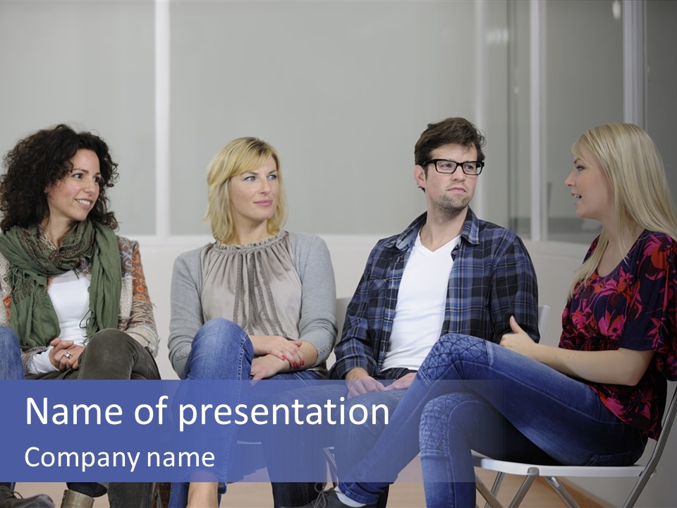 Working Discussing Group PowerPoint Template