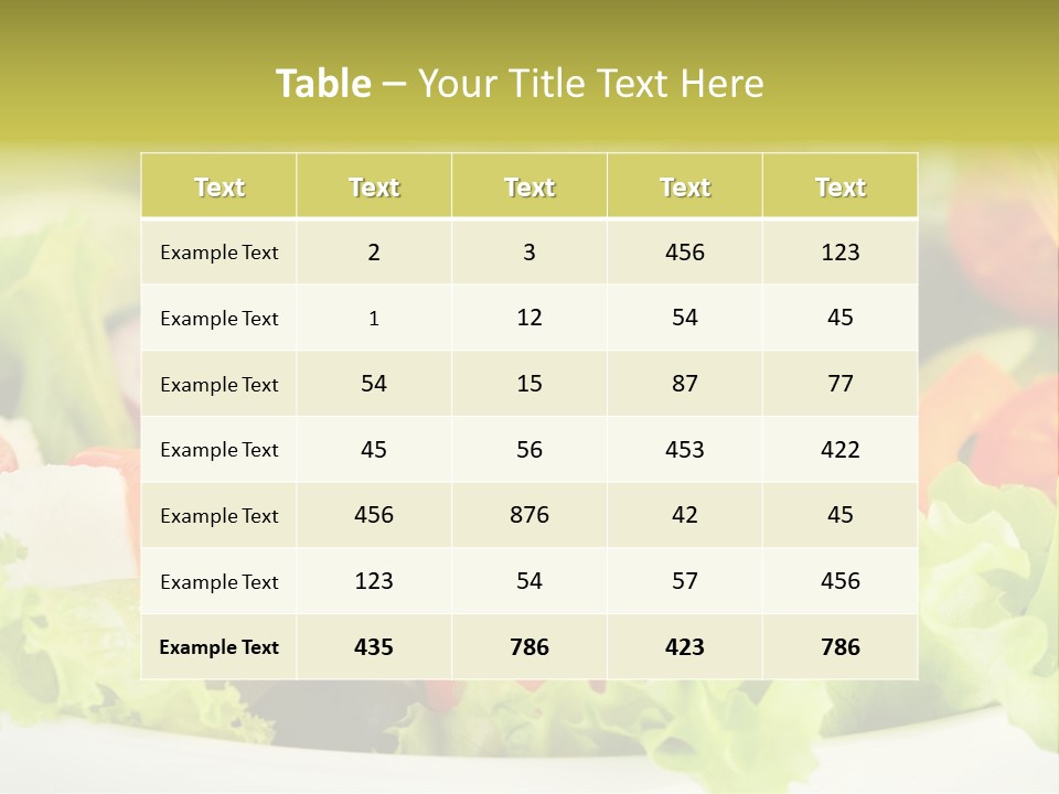 Nutrition Vegetarian Vegetable PowerPoint Template