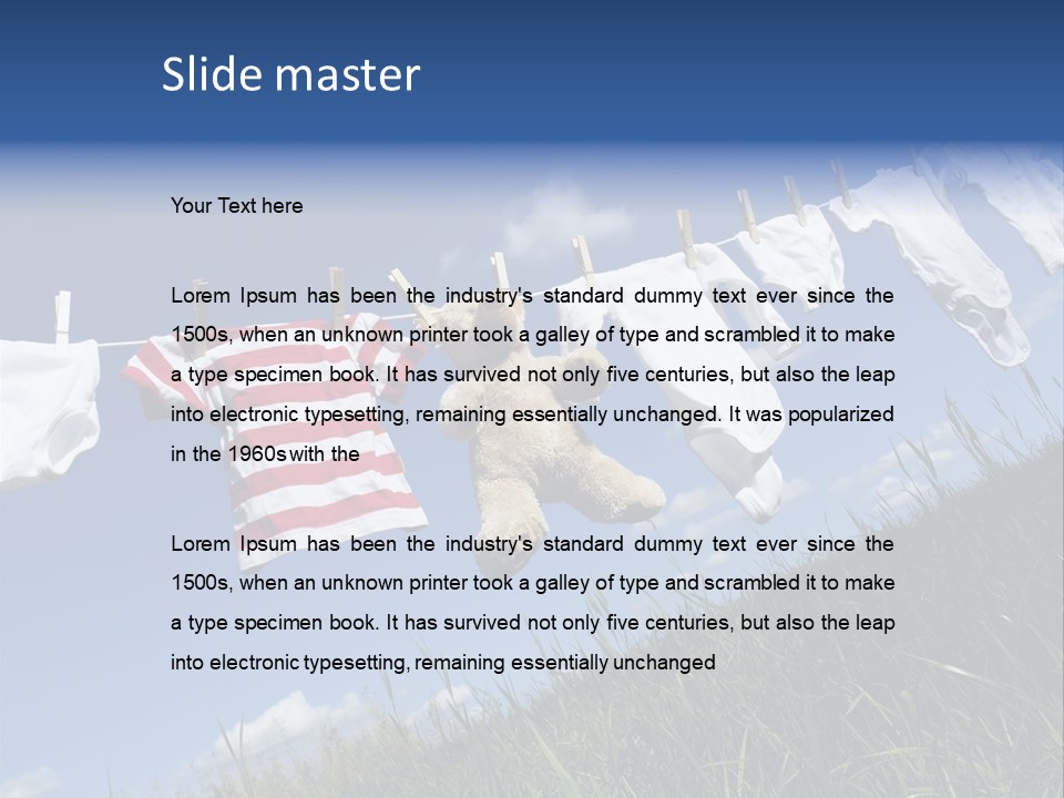 Cute Hanging Clothing PowerPoint Template