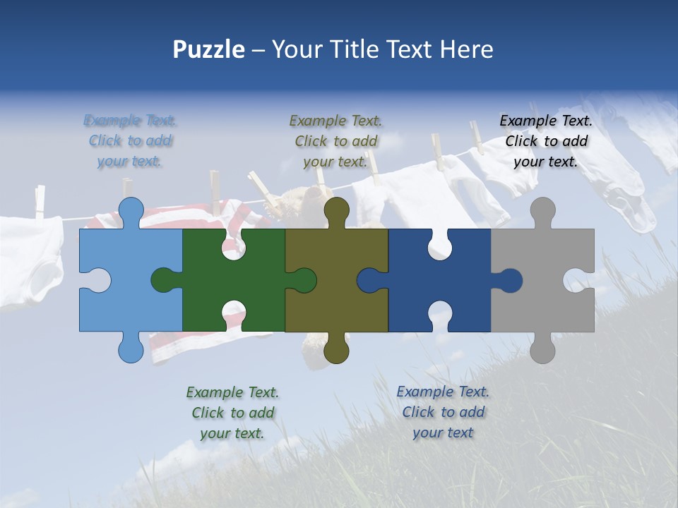 Cute Hanging Clothing PowerPoint Template