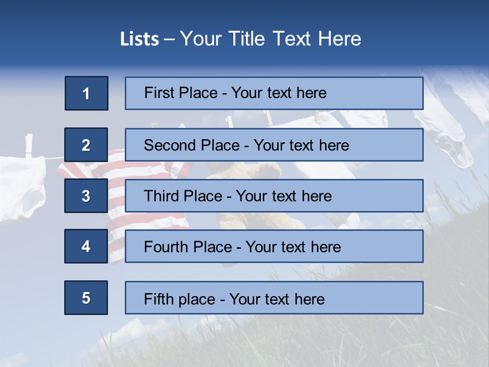 Cute Hanging Clothing PowerPoint Template
