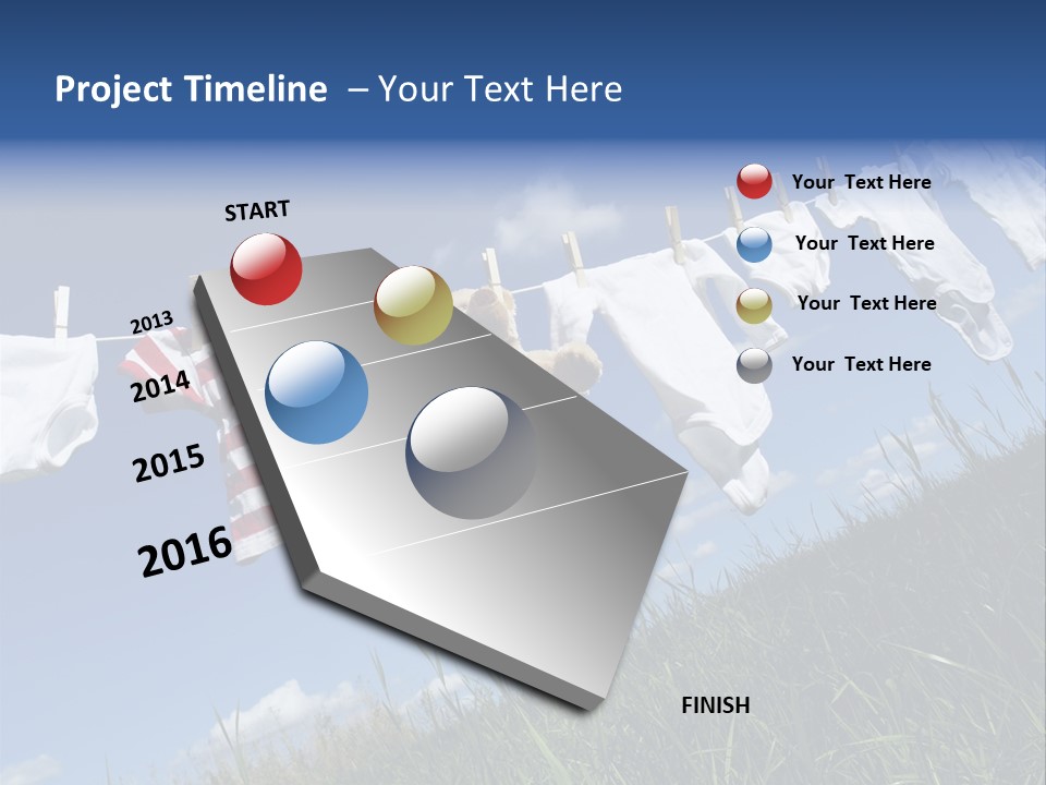 Cute Hanging Clothing PowerPoint Template