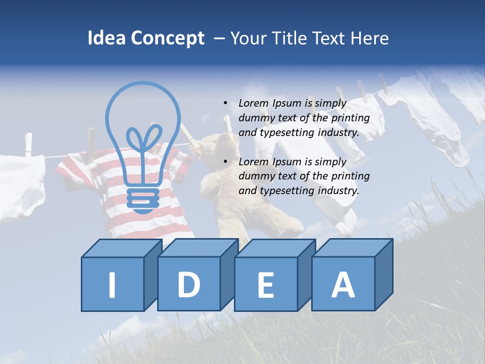 Cute Hanging Clothing PowerPoint Template