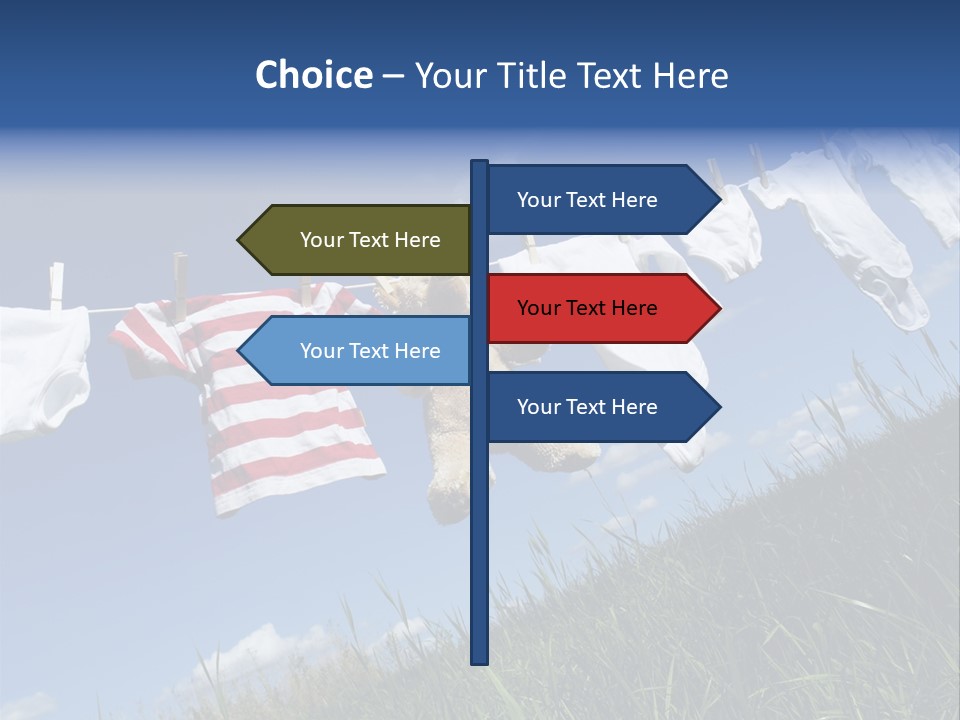 Cute Hanging Clothing PowerPoint Template
