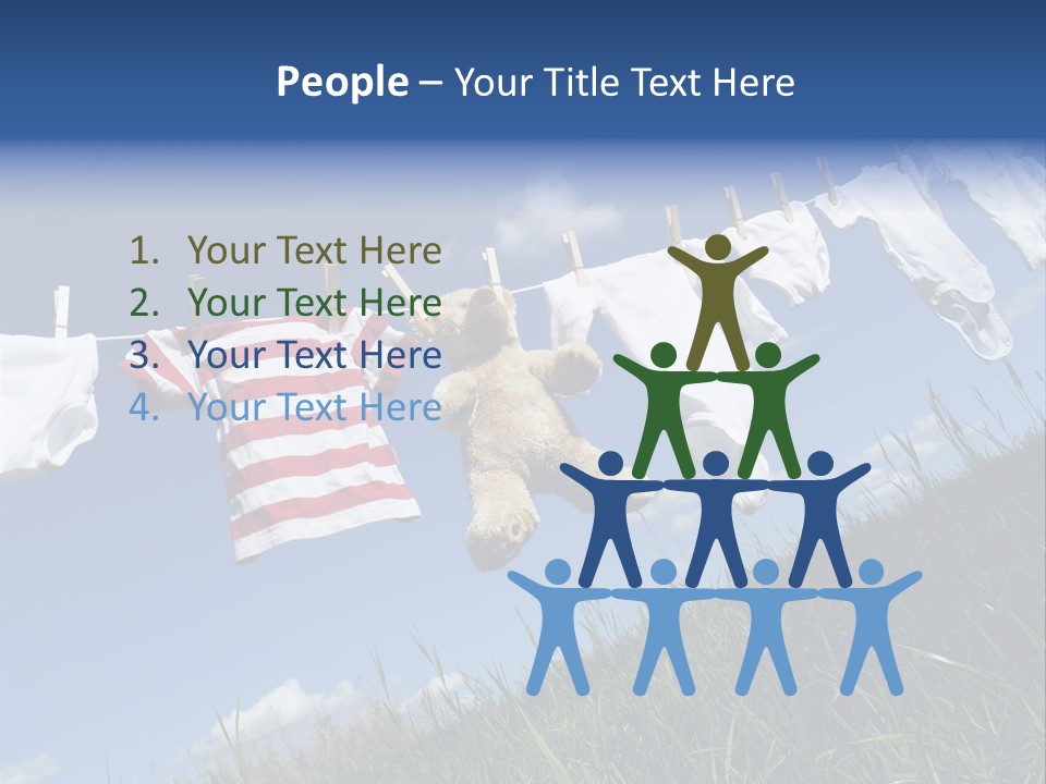 Cute Hanging Clothing PowerPoint Template