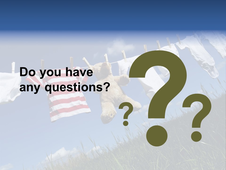 Cute Hanging Clothing PowerPoint Template