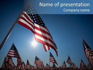 Flag Americana Wind PowerPoint Template