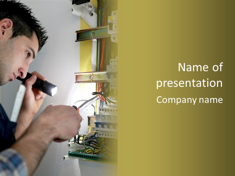 Skill Man Cable PowerPoint Template