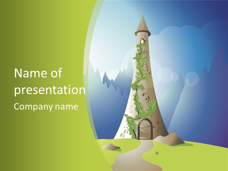 Ancient Tower Art PowerPoint Template