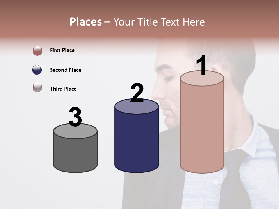 Hairstyle Desaturated Handsome PowerPoint Template