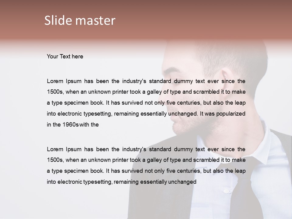 Hairstyle Desaturated Handsome PowerPoint Template