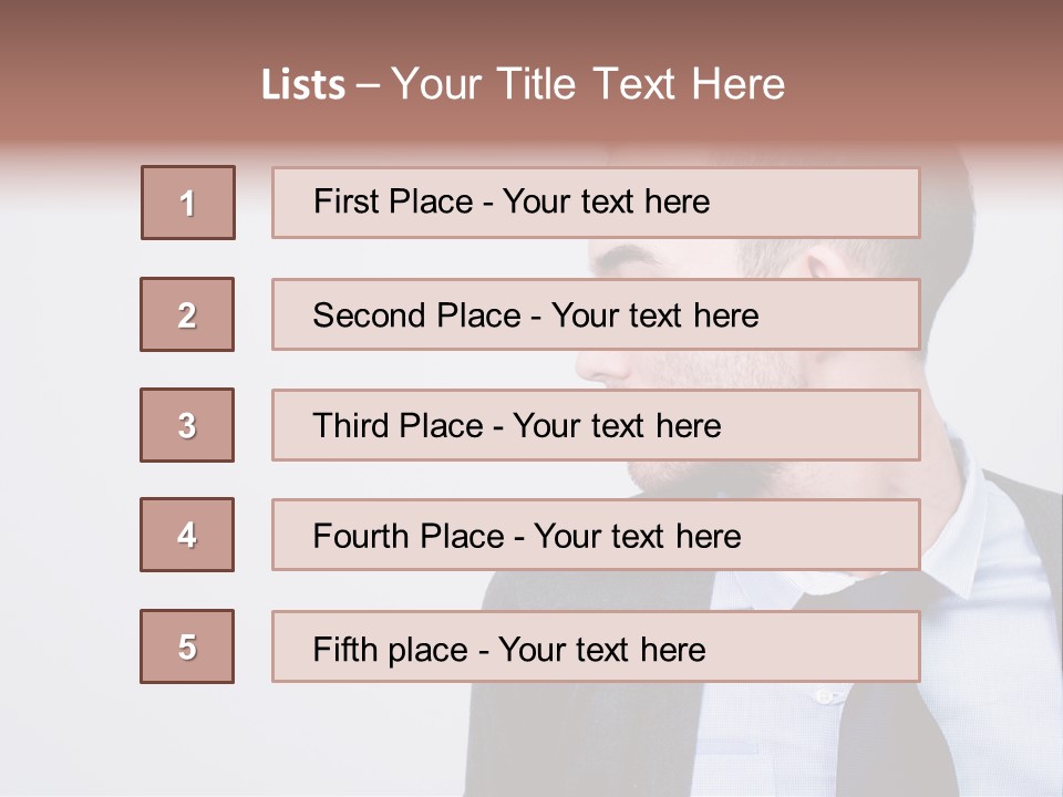 Hairstyle Desaturated Handsome PowerPoint Template