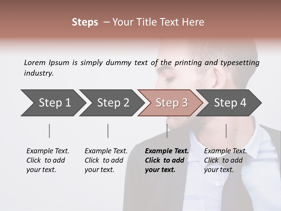 Hairstyle Desaturated Handsome PowerPoint Template