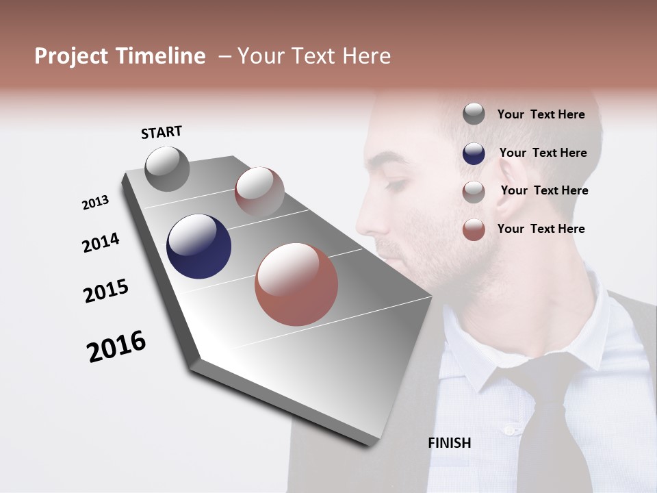 Hairstyle Desaturated Handsome PowerPoint Template