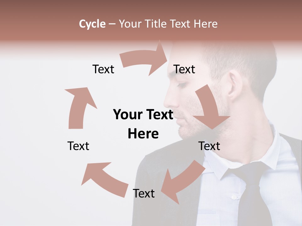 Hairstyle Desaturated Handsome PowerPoint Template