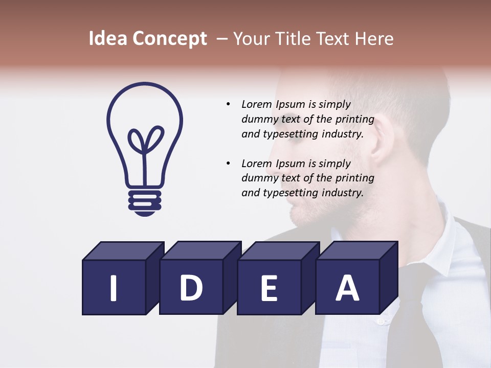 Hairstyle Desaturated Handsome PowerPoint Template