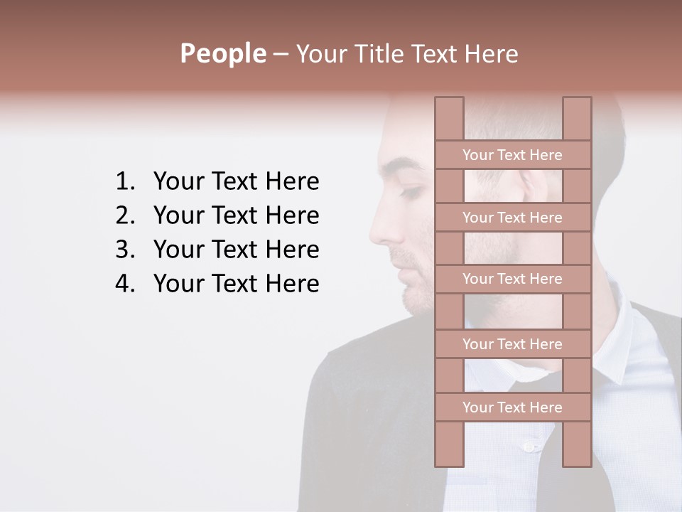 Hairstyle Desaturated Handsome PowerPoint Template