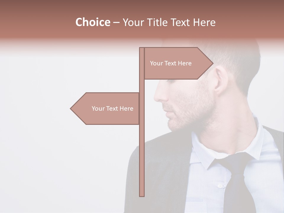 Hairstyle Desaturated Handsome PowerPoint Template