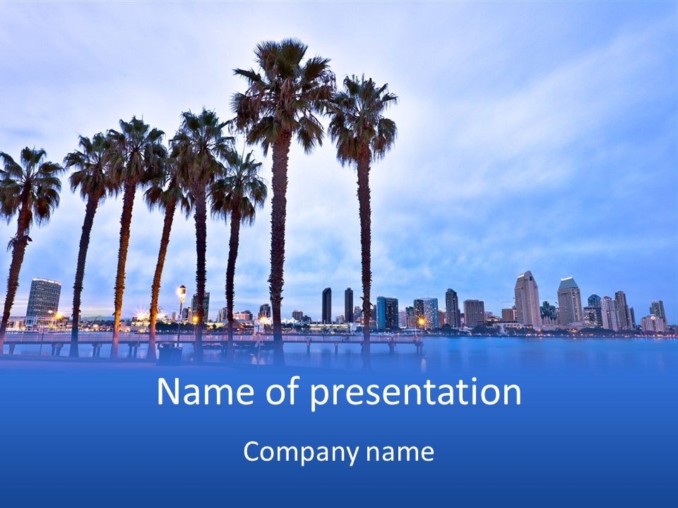 Line Harbor San PowerPoint Template