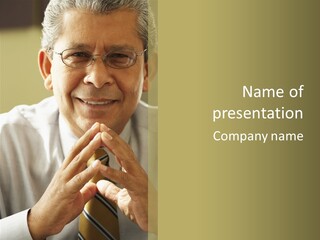 Latin American Eye Glasses Gray Hair PowerPoint Template