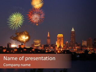 Blue Light Downtown PowerPoint Template