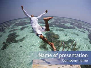 Lagoon Bathing Suit Maldives PowerPoint Template