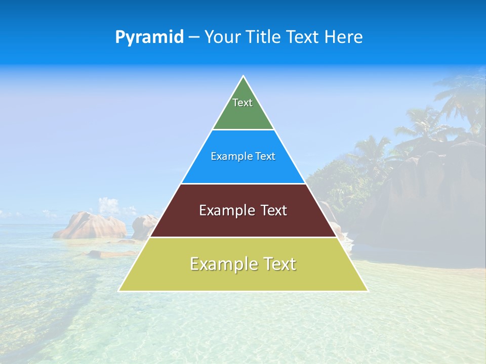 A Tropical Beach With Palm Trees And Rocks In The Water PowerPoint Template