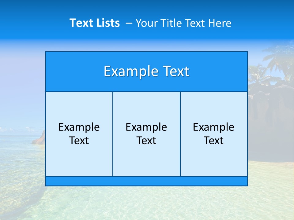A Tropical Beach With Palm Trees And Rocks In The Water PowerPoint Template