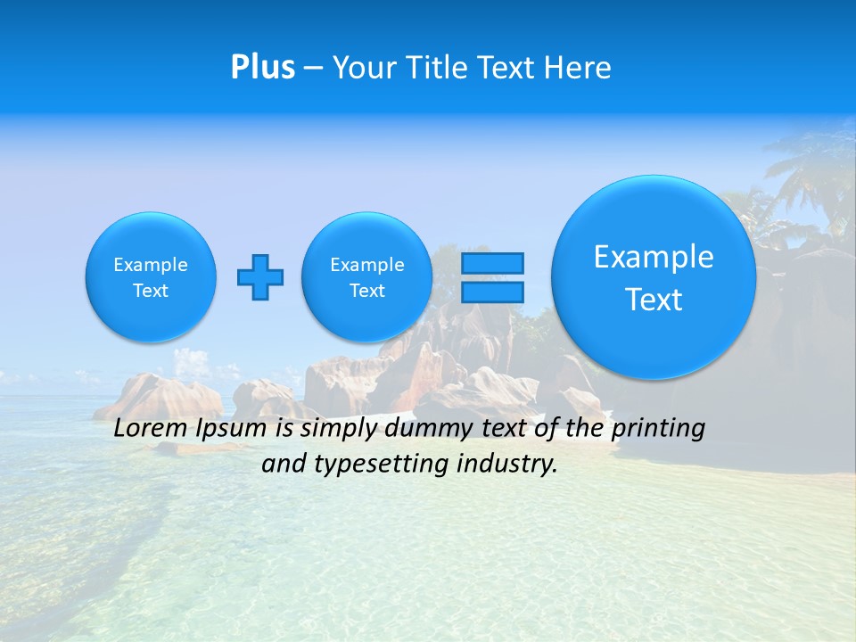 A Tropical Beach With Palm Trees And Rocks In The Water PowerPoint Template