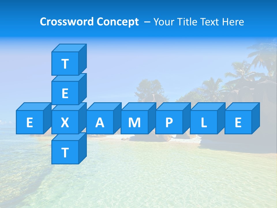 A Tropical Beach With Palm Trees And Rocks In The Water PowerPoint Template