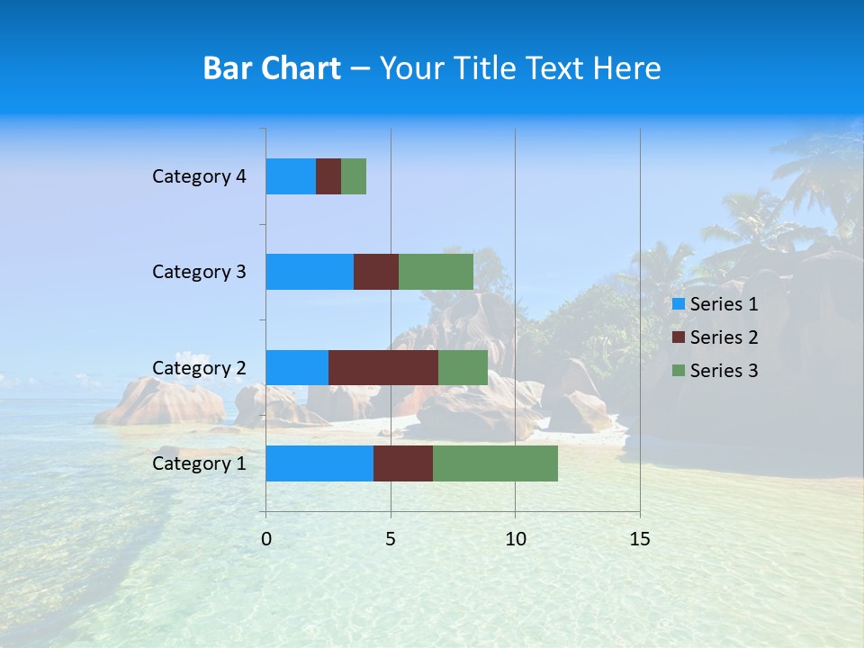 A Tropical Beach With Palm Trees And Rocks In The Water PowerPoint Template