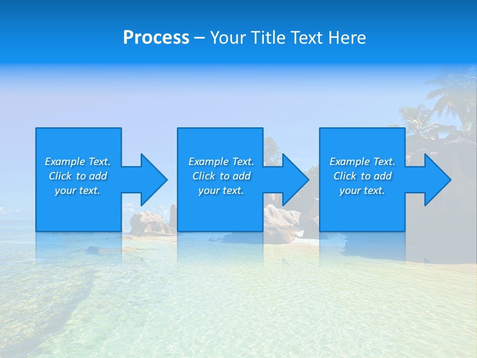 A Tropical Beach With Palm Trees And Rocks In The Water PowerPoint Template