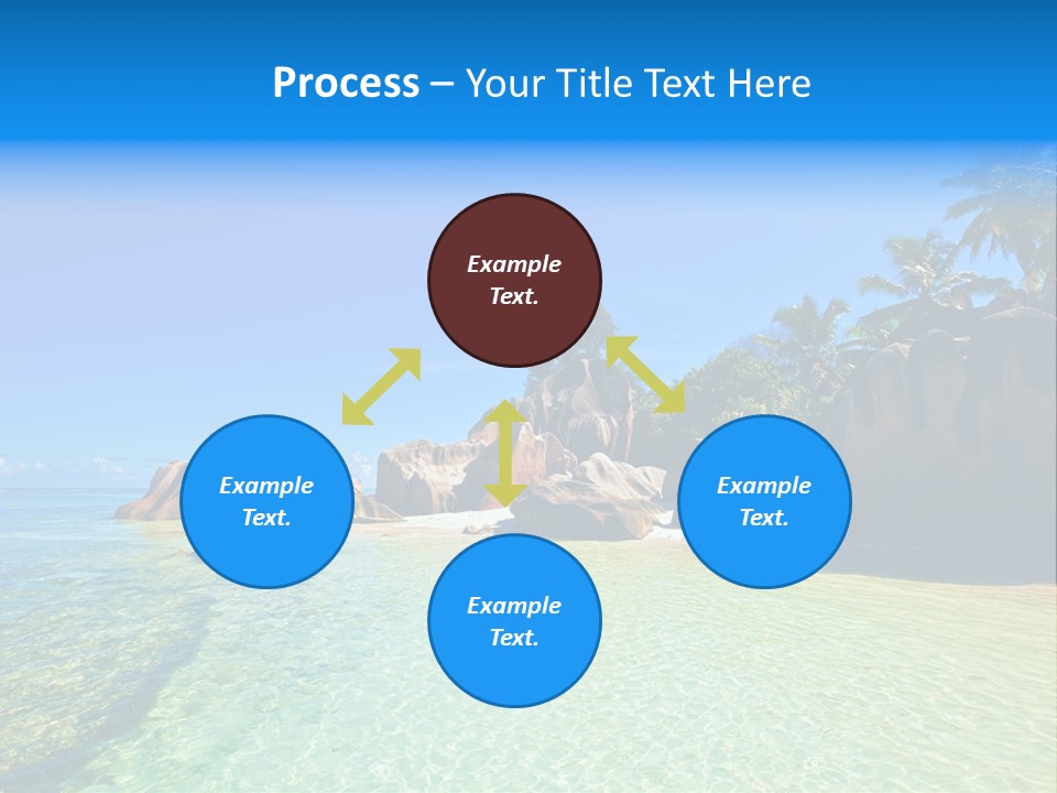 A Tropical Beach With Palm Trees And Rocks In The Water PowerPoint Template