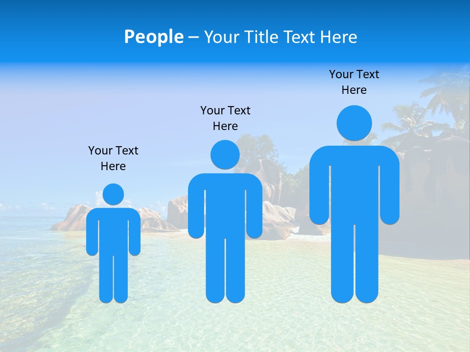 A Tropical Beach With Palm Trees And Rocks In The Water PowerPoint Template