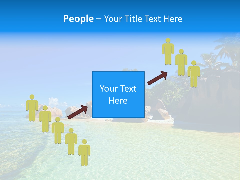 A Tropical Beach With Palm Trees And Rocks In The Water PowerPoint Template