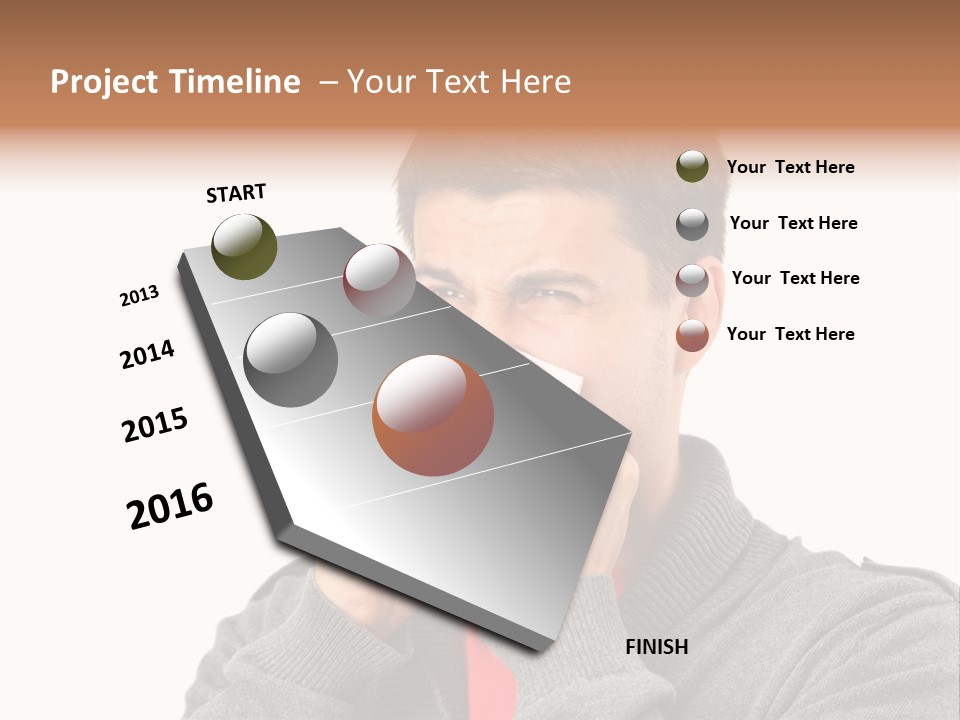 Face Isolated Unwell PowerPoint Template