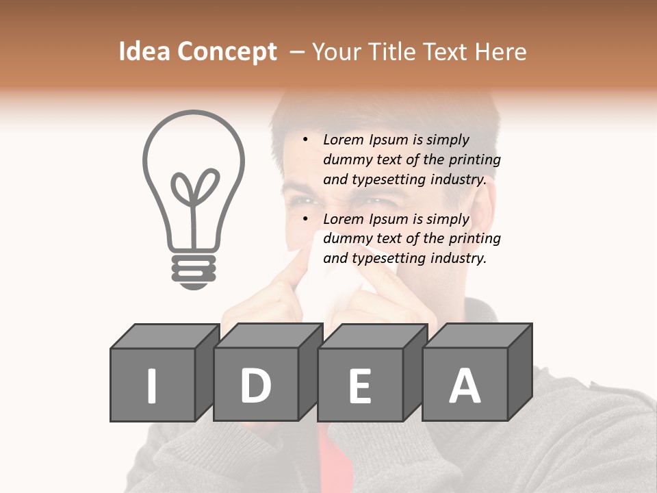 Face Isolated Unwell PowerPoint Template