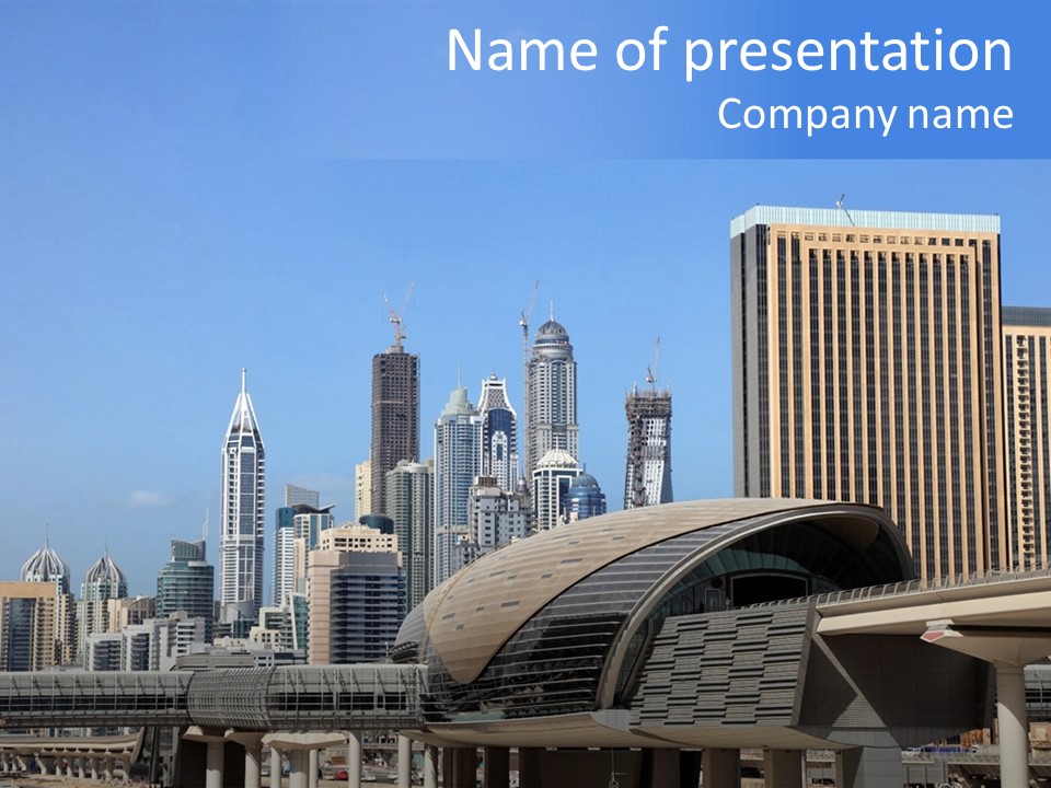 Station City Dubai Marina PowerPoint Template