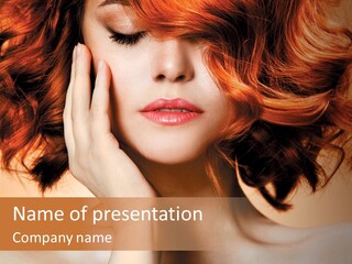 White Hair Haircare PowerPoint Template