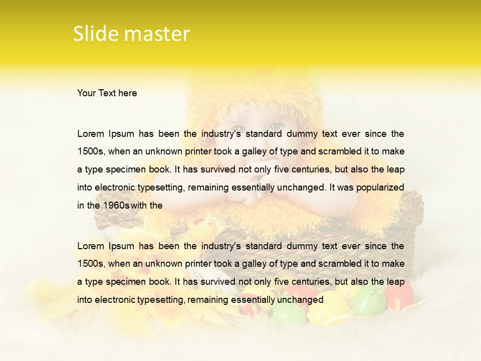 Caucasian Yellow Suit PowerPoint Template
