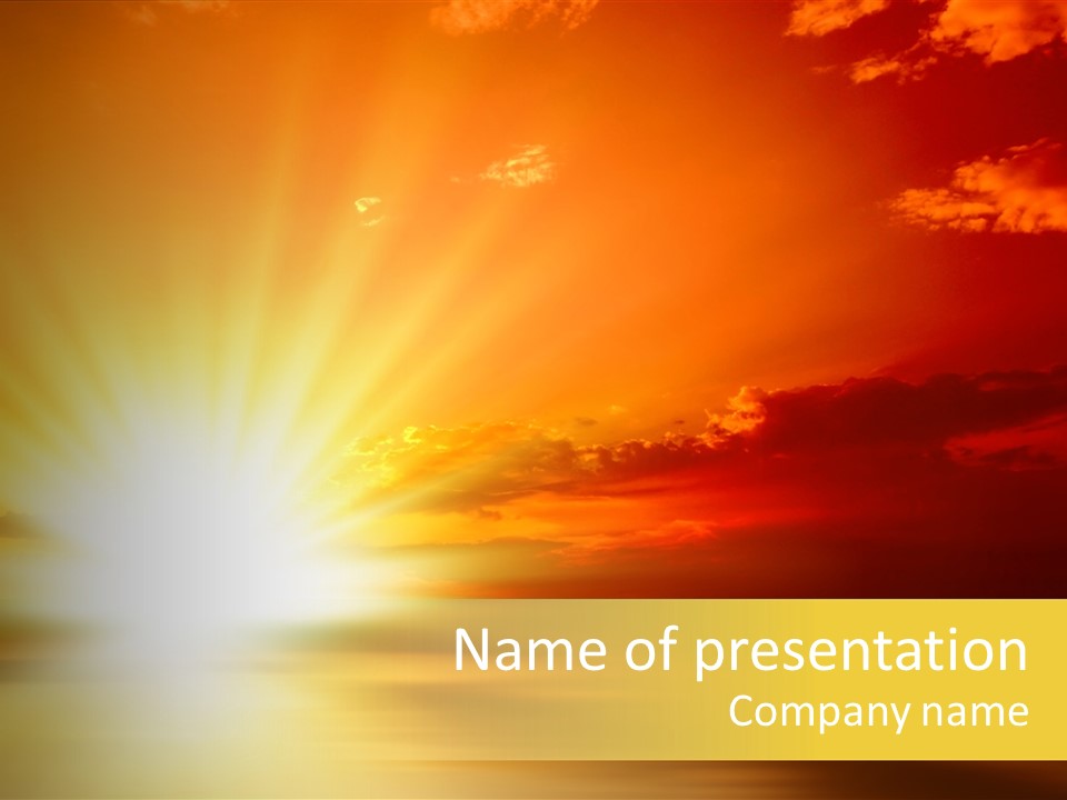 Water Sun Horizontal PowerPoint Template