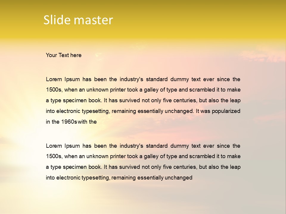 Water Sun Horizontal PowerPoint Template