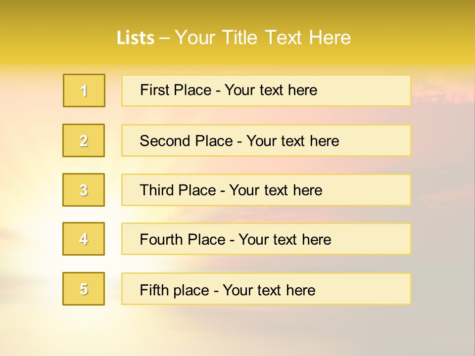Water Sun Horizontal PowerPoint Template