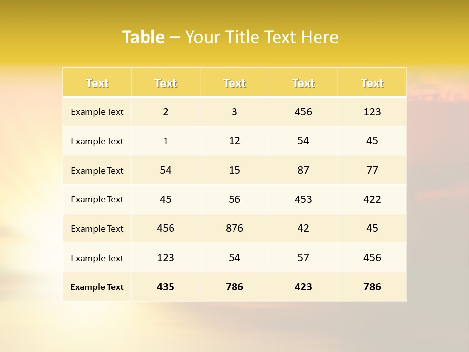 Water Sun Horizontal PowerPoint Template