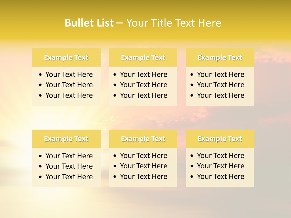 Water Sun Horizontal PowerPoint Template