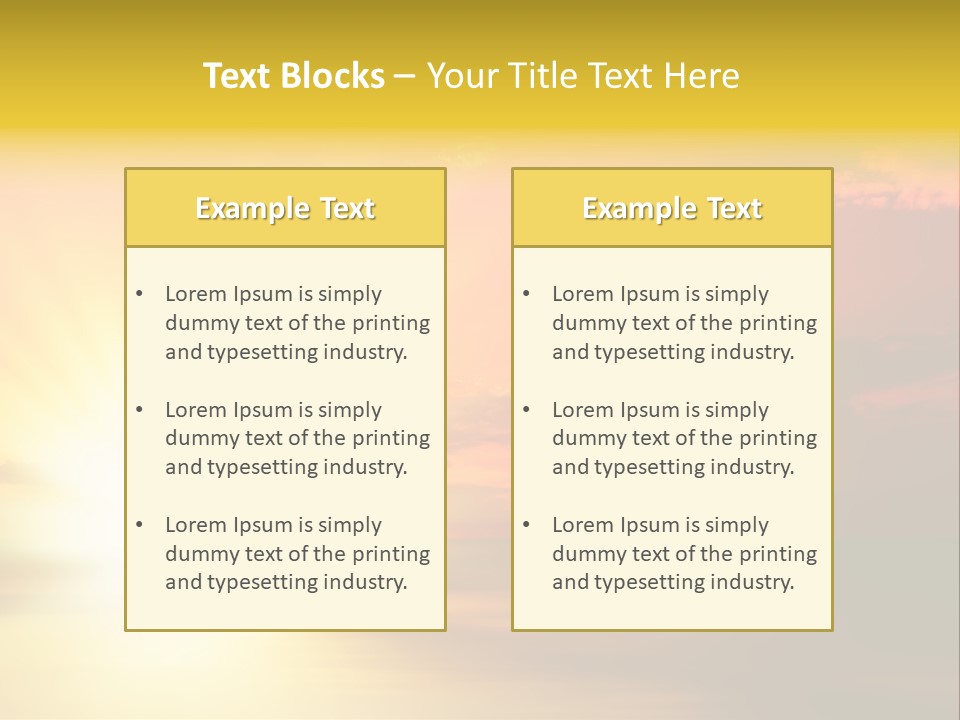 Water Sun Horizontal PowerPoint Template