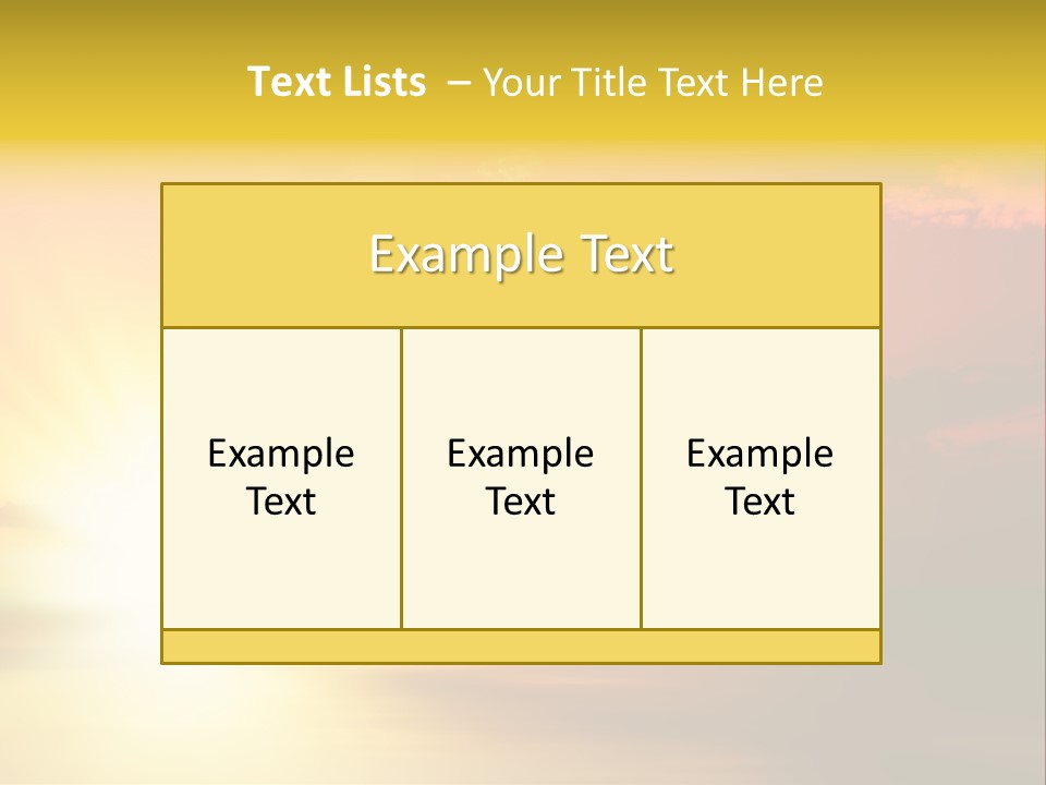 Water Sun Horizontal PowerPoint Template